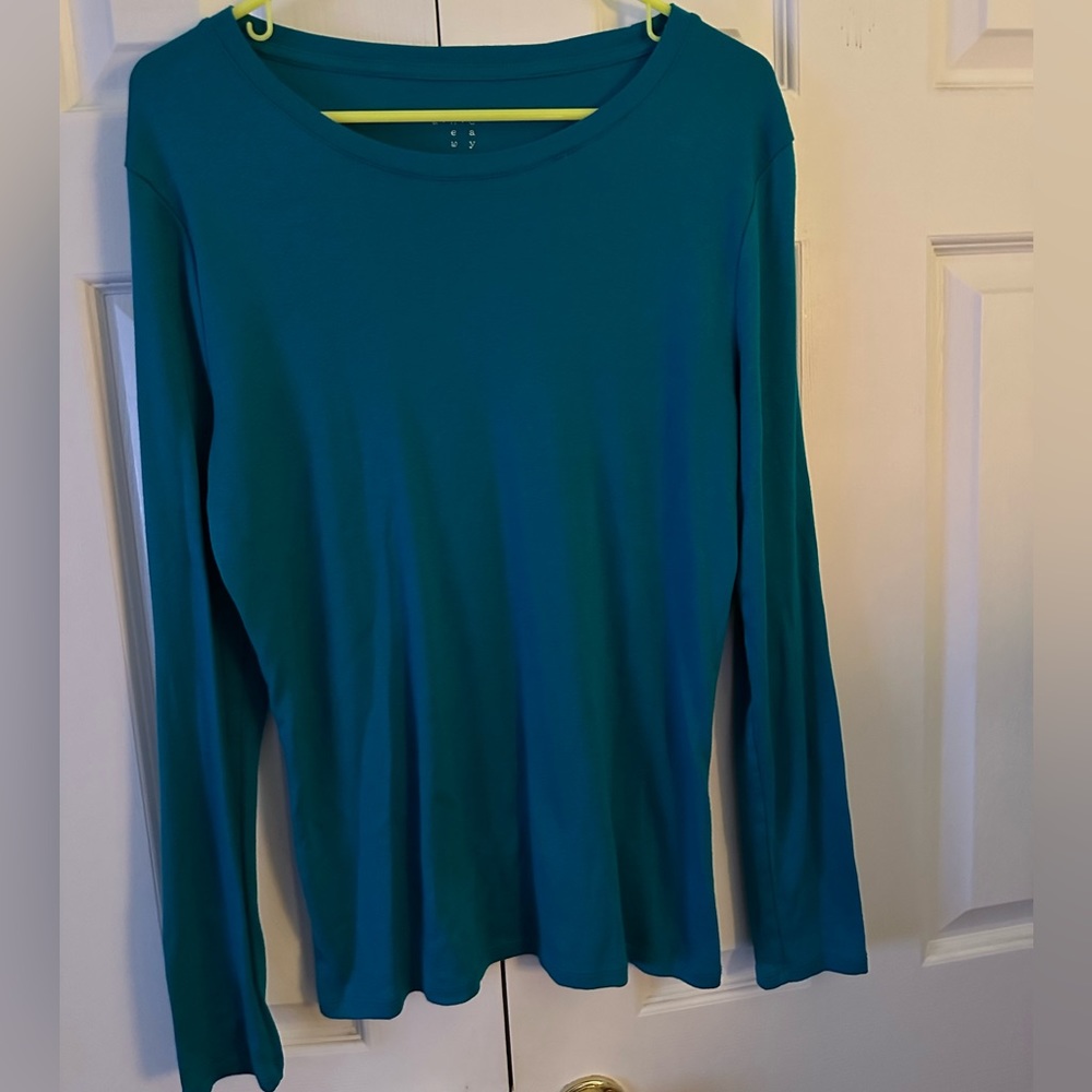 A New Day Women’s Teal Pima Cotton Long Sleeve Tee